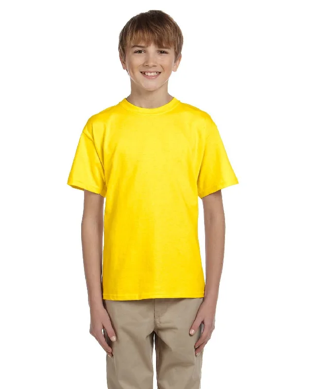 Hanes Youth Heavyweight 50/50 T-Shirts | Yellow Casual Formal Business