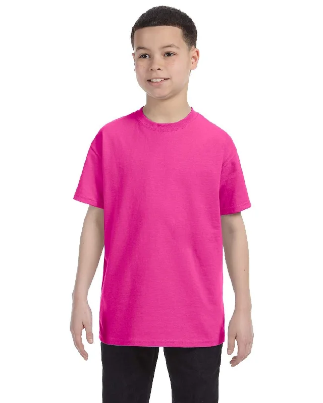 Jerzees Youth Heavyweight 50/50 T-Shirt | Cyber Pink Iron Safe Non-Iron Wrinkle Free Jerzees Youth Heavyweight 50/50 T-Shirt | Cyber Pink Iron Safe Non-Iron Wrinkle Free