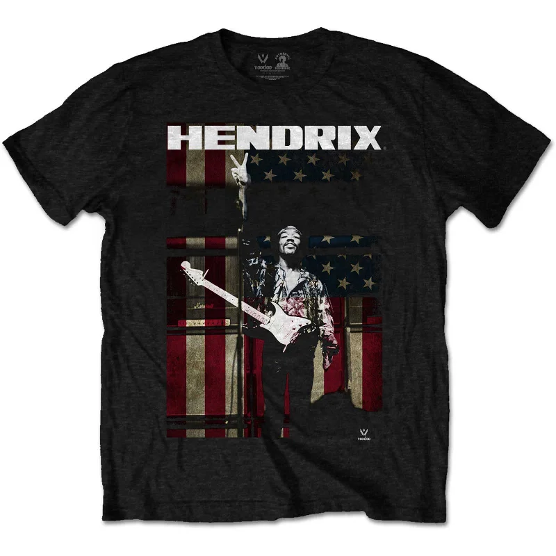 Jimi Hendrix Kids T-Shirt: Peace Flag Asymmetrical Pockets Print