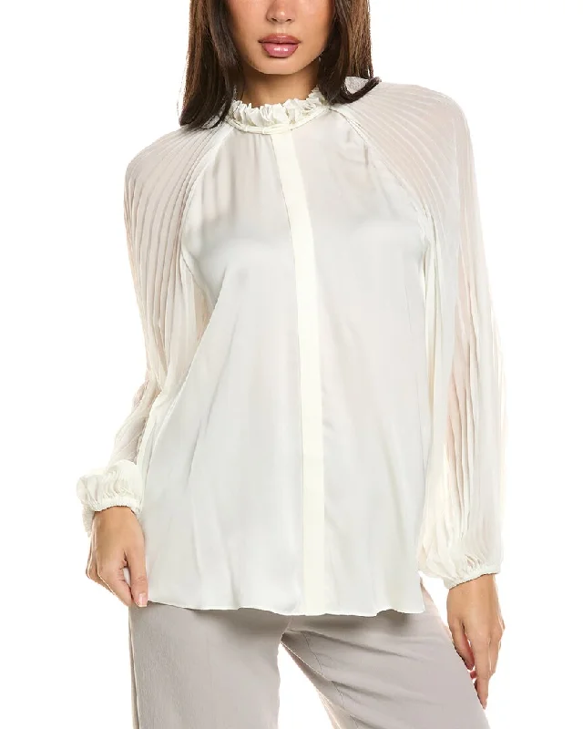 Kobi Halperin Kosme Silk-Blend Blouse Lightweight Linen Blouse