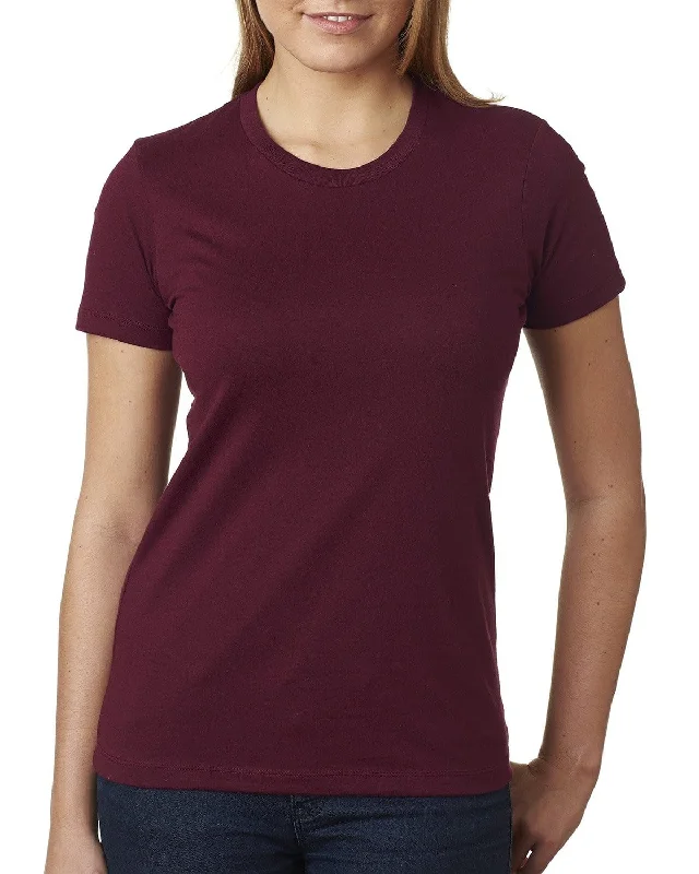 Next Level Ladies Boyfriend Tee | Maroon V-Neck T-Shirt Long Sleeve Cotton