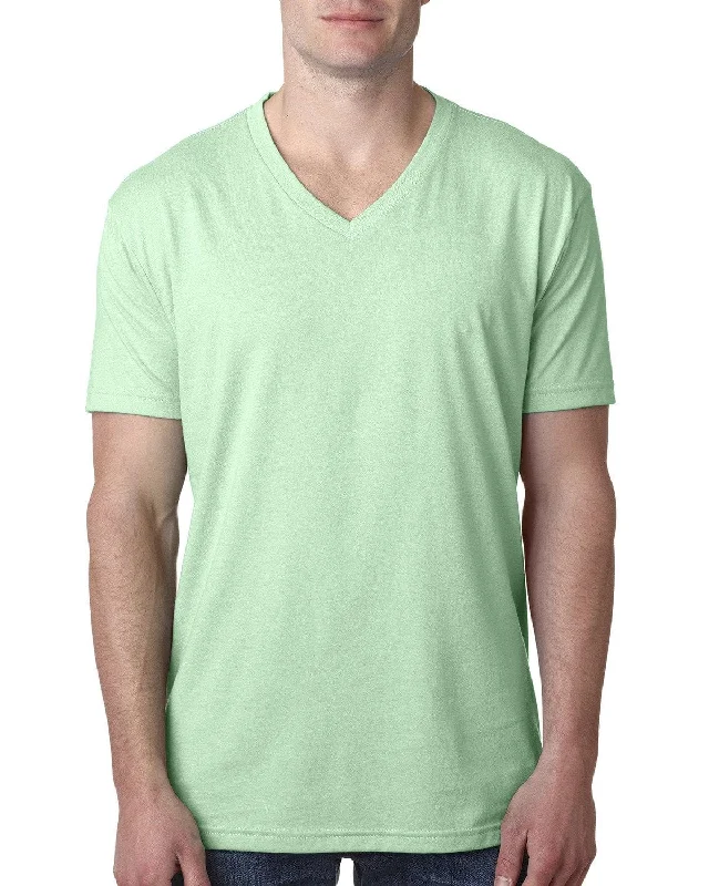 Next Level Mens Premium CVC V-Neck Tee | Mint Spandex Blend Rayon Blend Denim Blend