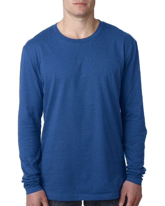 Next Level Mens Premium Long Sleeve Tee | Cool Blue Front Pockets Side Pockets Patch Pockets Next Level Mens Premium Long Sleeve Tee | Cool Blue Front Pockets Side Pockets Patch Pockets