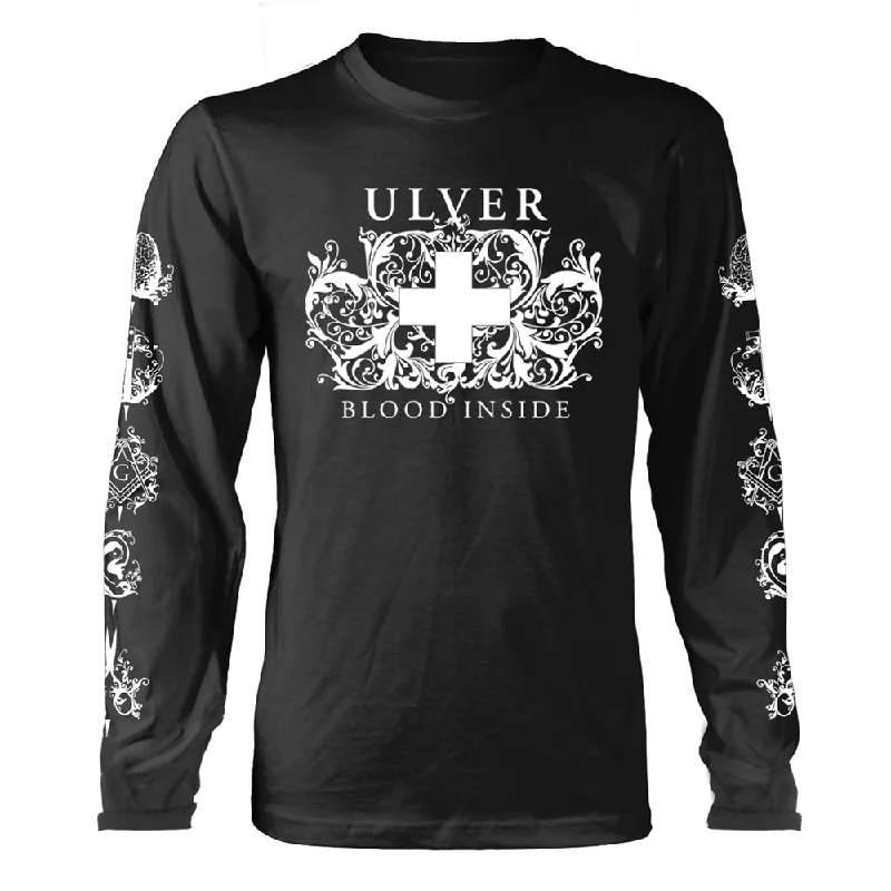 Ulver Unisex Long Sleeved T-Shirt: Blood Inside (Black) (Back Print) Solid Print Embellished Ulver Unisex Long Sleeved T-Shirt: Blood Inside (Black) (Back Print) Solid Print Embellished