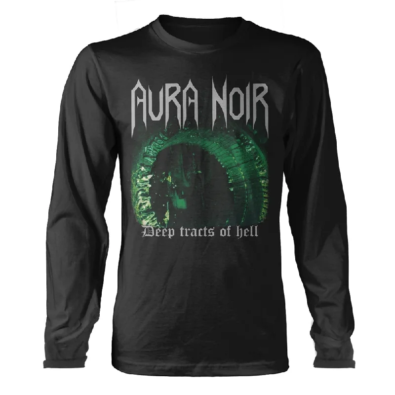 Aura Noir Unisex Long Sleeved T-Shirt: Deep Tracts Of Hell (Back Print) Solid Color Striped Floral Aura Noir Unisex Long Sleeved T-Shirt: Deep Tracts Of Hell (Back Print) Solid Color Striped Floral