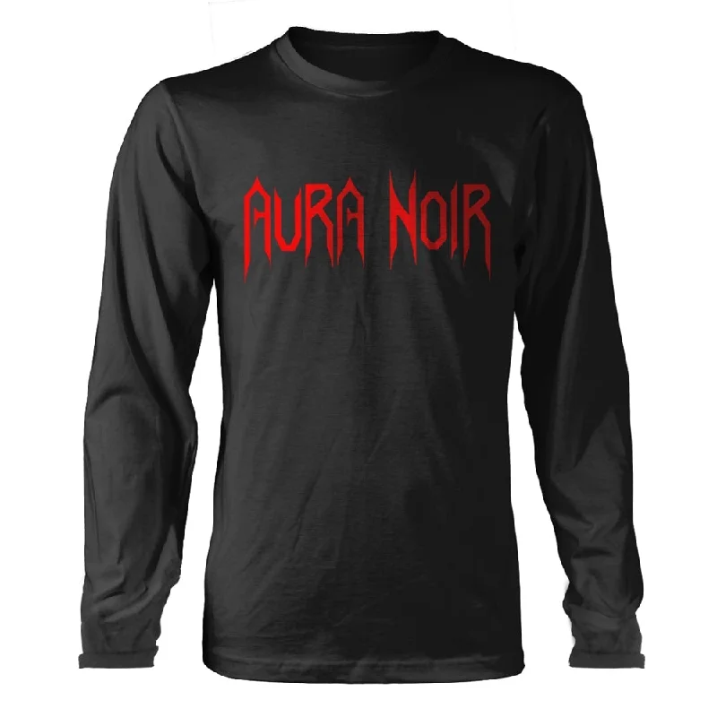 Aura Noir Unisex Long Sleeved T-Shirt: Logo (Back Print) Houndstooth Herringbone Solid Aura Noir Unisex Long Sleeved T-Shirt: Logo (Back Print) Houndstooth Herringbone Solid
