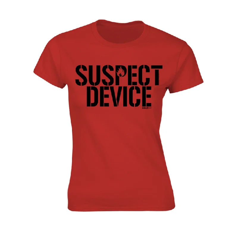 Stiff Little Fingers Ladies T-shirt: Suspect Device Machine Wash Dry Clean Hand Wash