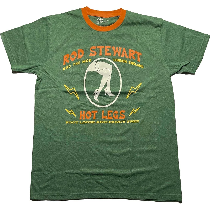 Rod Stewart Unisex Ringer T-Shirt: Hot Legs Thin T-Shirt Open Front Quick Dry