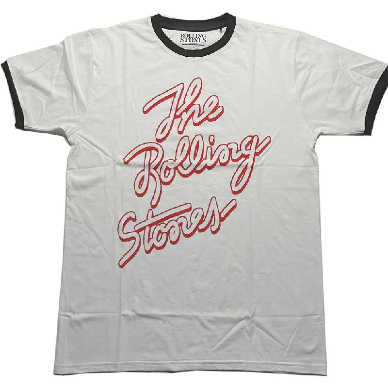 The Rolling Stones | Official Band Ringer T-Shirt | Signature Logo Striped Floral Plaid The Rolling Stones | Official Band Ringer T-Shirt | Signature Logo Striped Floral Plaid