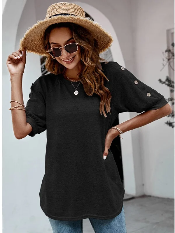 Simple and Comfortable T-Shirt Terry Blend Velvet Blend Canvas Blend