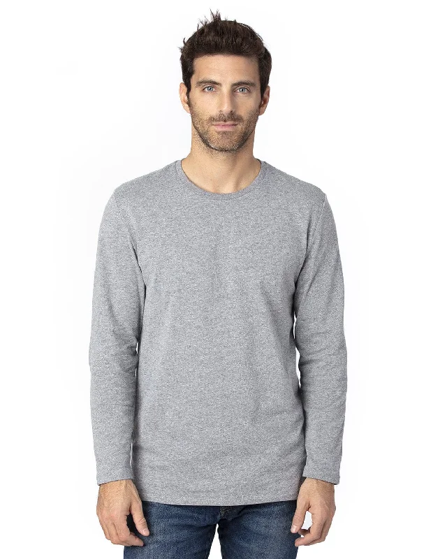 Threadfast Apparel Unisex Ultimate Long Sleeve T-Shirt | Heather Grey Denim Fabric Leather Fabric Suede Fabric Threadfast Apparel Unisex Ultimate Long Sleeve T-Shirt | Heather Grey Denim Fabric Leather Fabric Suede Fabric
