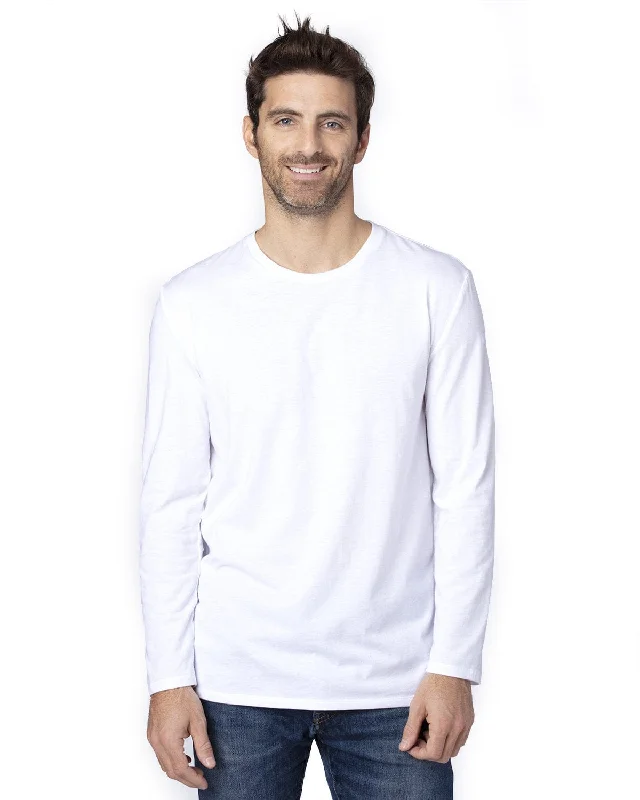 Threadfast Apparel Unisex Ultimate Long Sleeve T-Shirt | White Rayon Fabric Velvet Fabric Corduroy Fabric Threadfast Apparel Unisex Ultimate Long Sleeve T-Shirt | White Rayon Fabric Velvet Fabric Corduroy Fabric