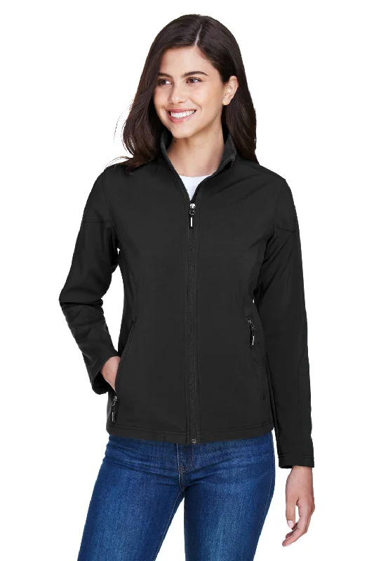 Core 365 Womens Cruise Water Resistant Full Zip Jacket - Black Rayon Velvet Corduroy