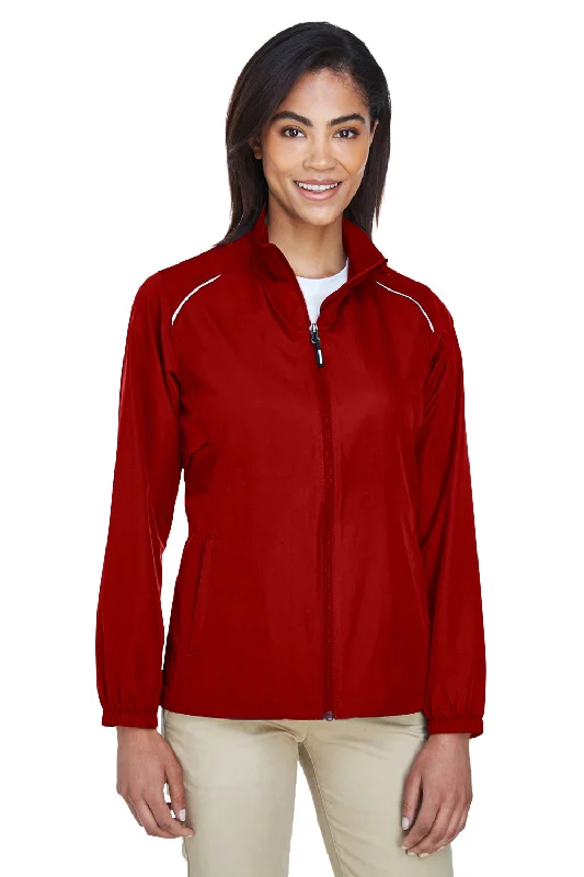 Core 365 Womens Motivate Water Resistant Full Zip Jacket - Classic Red Print Jacquard Patchwork