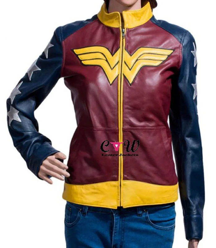 Diana Prince Wonder Woman Jacket Satin Fabric Silk Fabric Chiffon Fabric