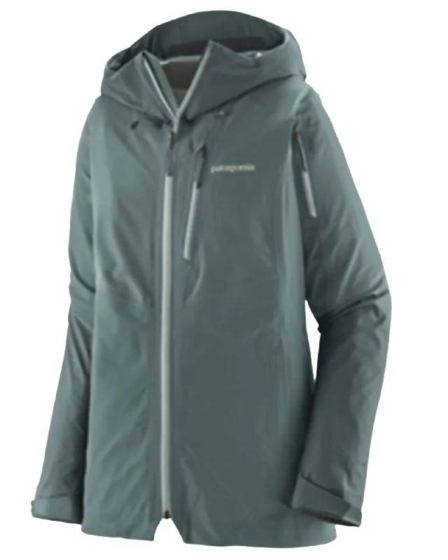 Patagonia Women's Snowdrifter Jacket - Nouveau Green Mesh Blend Leather Blend Suede Blend