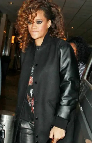 Rihanna Varsity Jacket Print Jacquard Patchwork