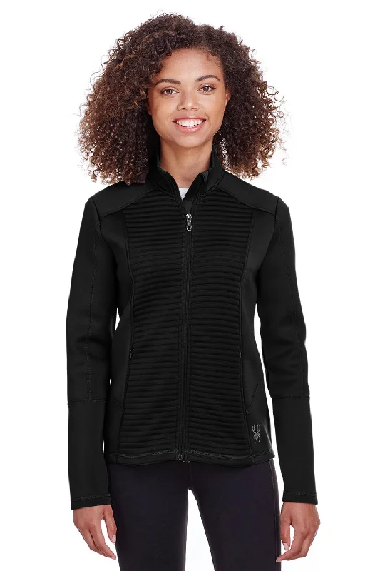 Spyder Womens Venom Full Zip Jacket - Black Nylon Fabric Polyester Fabric Spandex Fabric