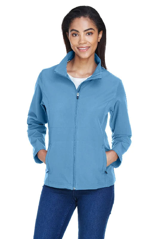 Team 365 Womens Leader Windproof & Waterproof Full Zip Jacket - Light Blue Cozy Warm Stylish