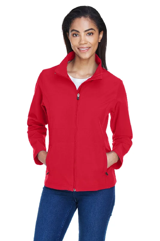 Team 365 Womens Leader Windproof & Waterproof Full Zip Jacket - Red Spandex Blend Rayon Blend Denim Blend