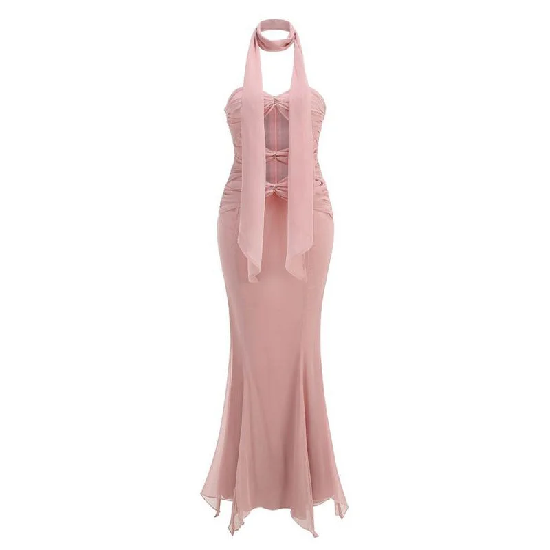 Angel Fairy Fluttering Fairy Dress Sexy Backless Maxi Dress Fashionable Layered Maxi Dress