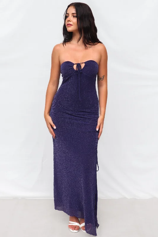 Anisha Maxi Dress - Purple Elegant Pleated Maxi Dress