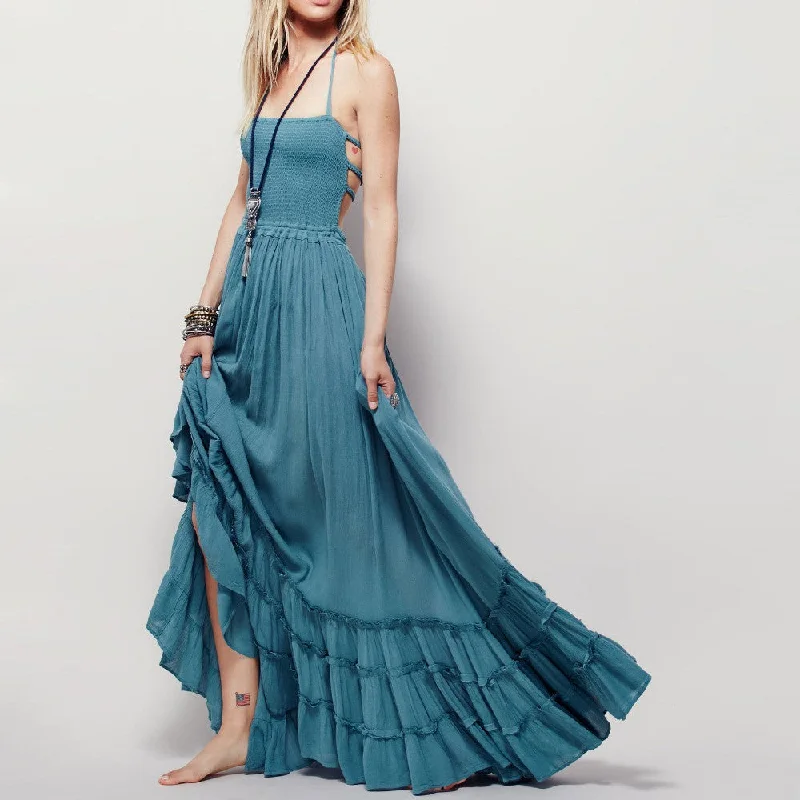 Breezy Boho Maxi Dress Fashionable Chiffon Maxi Dress