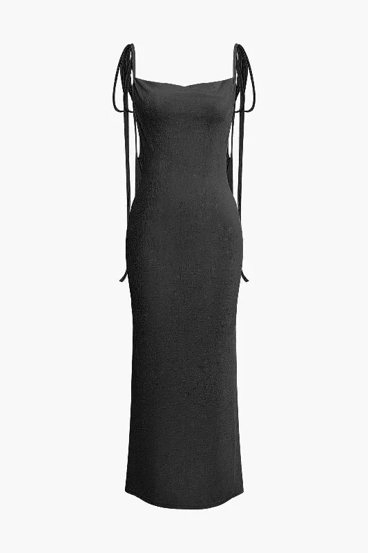 Draped Crisscross Backless Maxi Dress Fashionable Layered Maxi Dress