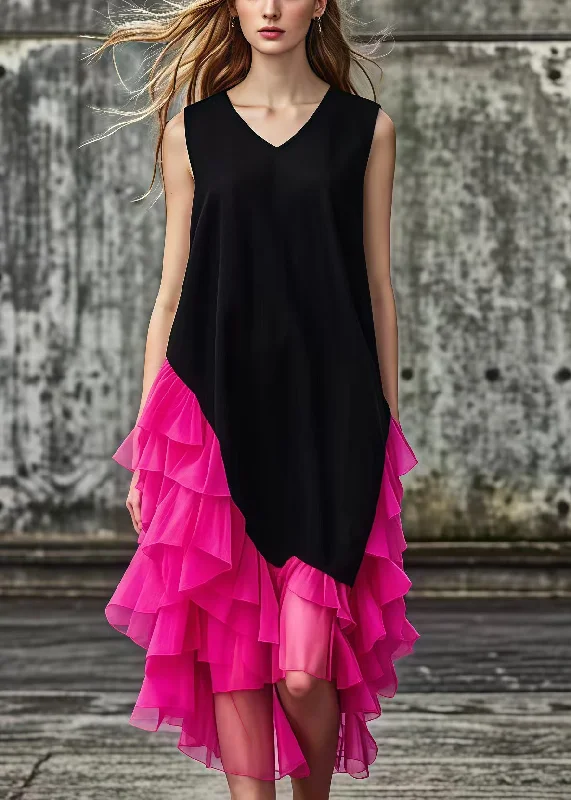 French Black Asymmetrical Tulle Patchwork Cotton Maxi Dresses Summer Trendy Off-Shoulder Ruffle Maxi Dress French Black Asymmetrical Tulle Patchwork Cotton Maxi Dresses Summer Trendy Off-Shoulder Ruffle Maxi Dress