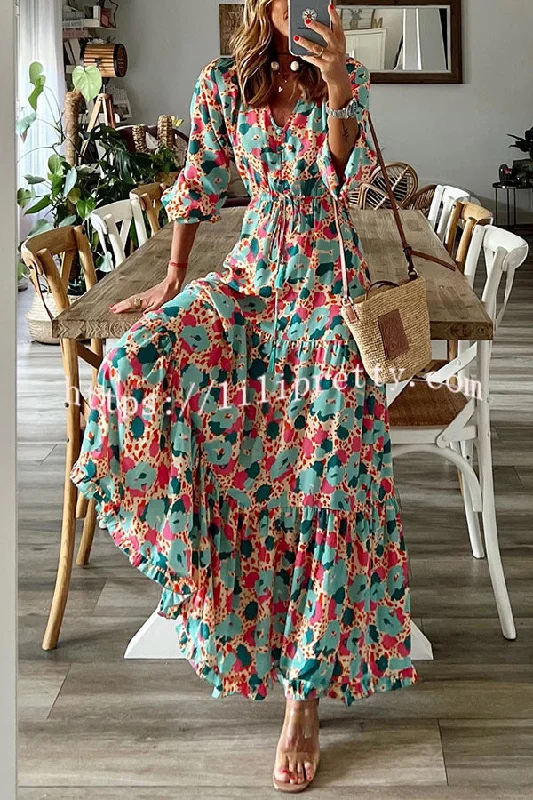 Lilipretty Full Bloom Floral Adjustable Waist Maxi Dress Comfortable Bohemian Maxi Dress Lilipretty Full Bloom Floral Adjustable Waist Maxi Dress Comfortable Bohemian Maxi Dress