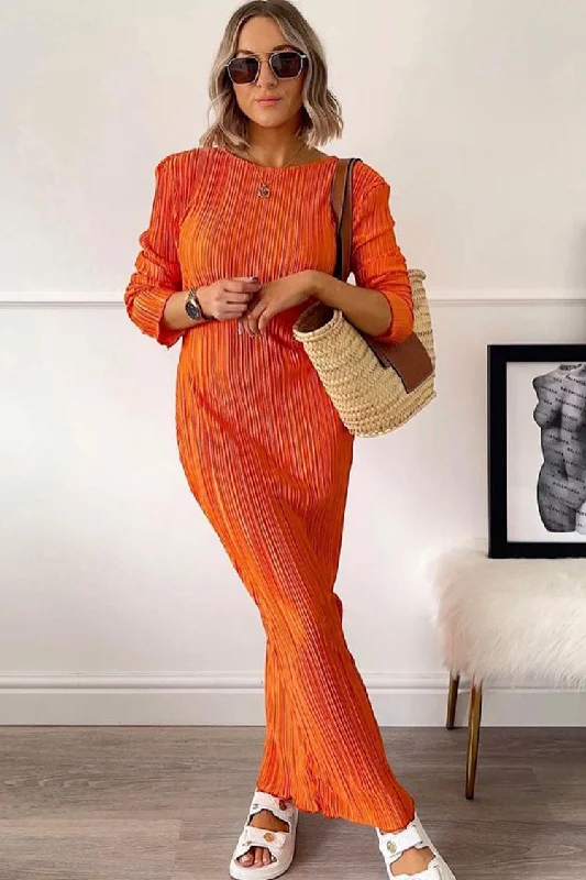 Glamours Long Sleeve Shirred Beach Vacation Maxi Dress - Burnt Orange Comfortable T-Shirt Maxi Dress Glamours Long Sleeve Shirred Beach Vacation Maxi Dress - Burnt Orange Comfortable T-Shirt Maxi Dress