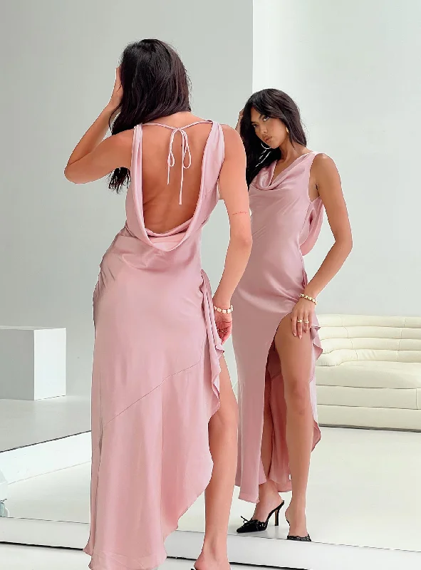 Hold Me Tight Maxi Dress Pink Elegant Maxi Dress with Lace