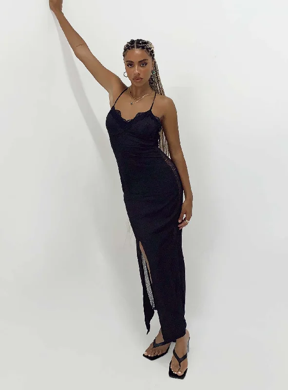 Hudson Maxi Dress Black Elegant Silk Maxi Dress