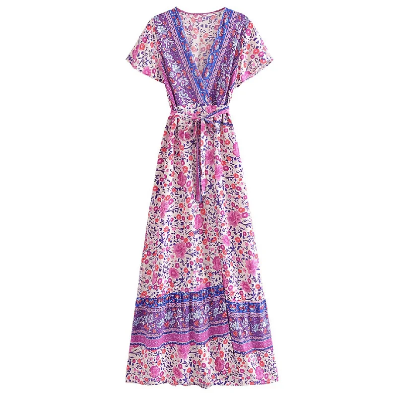 Iomene Boho Maxi Dress Elegant Maxi Dress with Slit