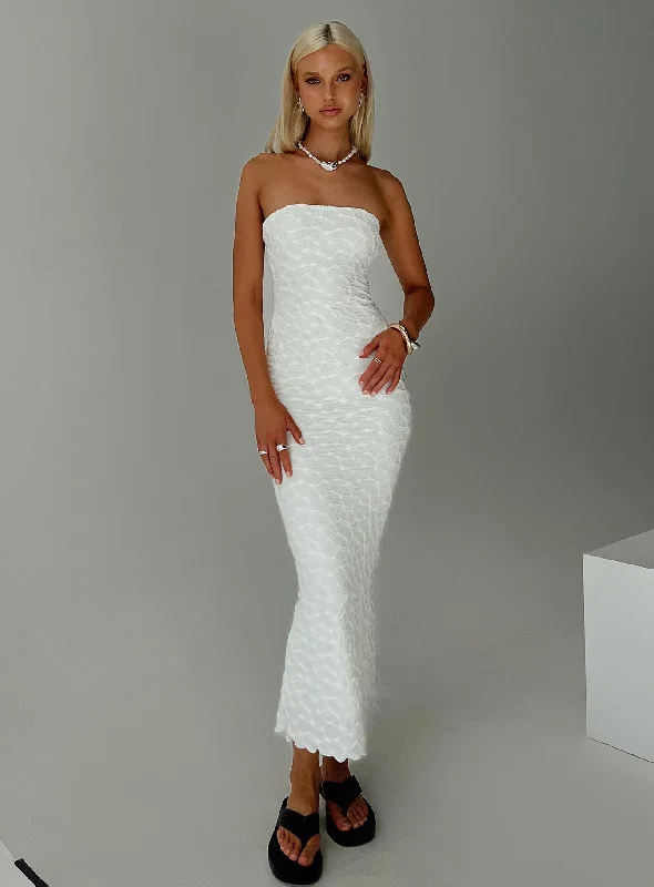 Jaxx Strapless Maxi Dress White Chic Summer Maxi Dress