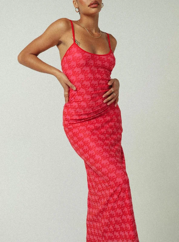 JGR & STN Fae Maxi Dress Pink Elegant Lace Maxi Dress