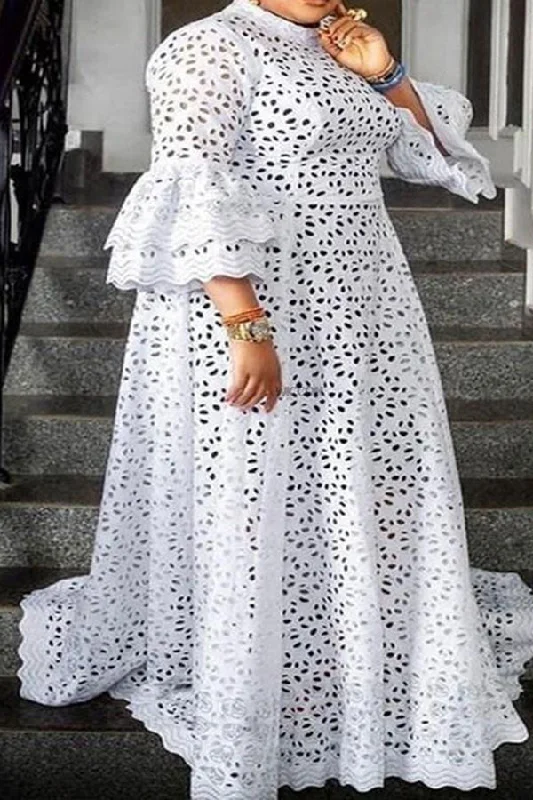 Lace Glamorous Cutout Maxi Dress Cozy Knitted Maxi Dress