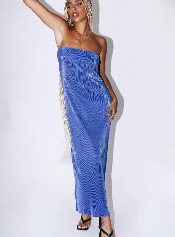 Lenney Maxi Dress Blue Elegant Maxi Dress with Pockets