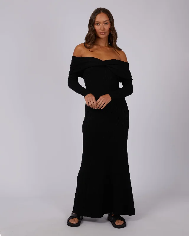 Livia Maxi Dress Black Cozy Wrap Maxi Dress