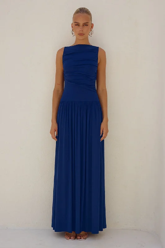 NALLA MAXI DRESS - ROYAL Classic Strapless Maxi Dress