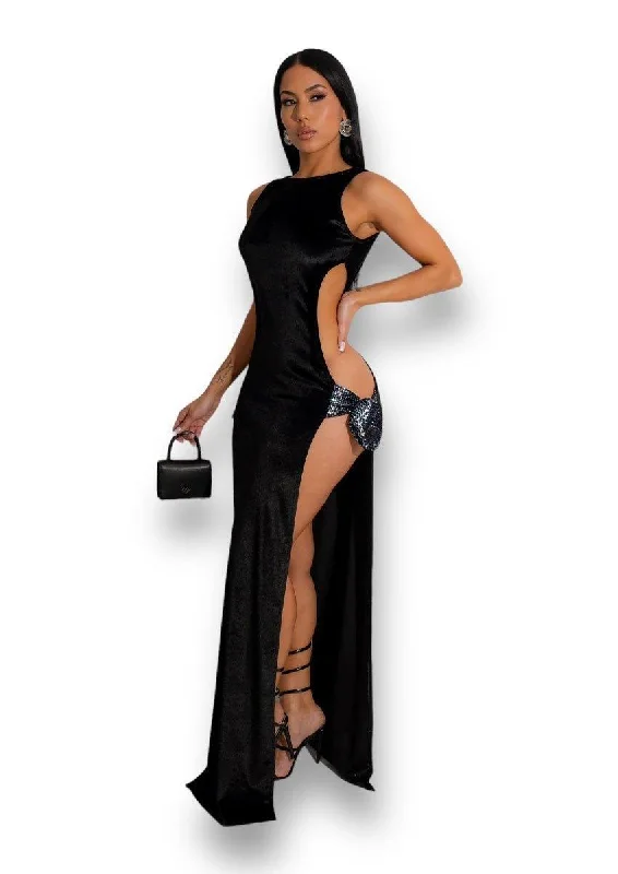 Night Out Maxi Dress Elegant Maxi Dress with Lace