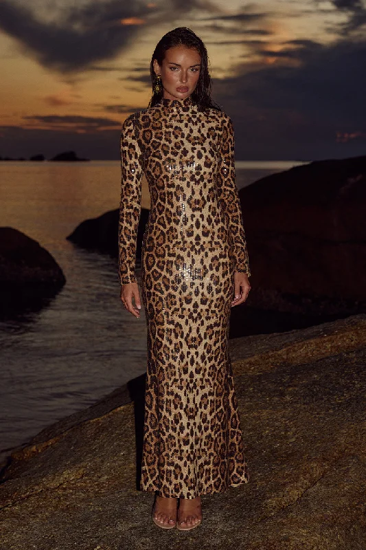SAYLOR MAXI DRESS - LEOPARD Fashionable Sleeveless Maxi Dress