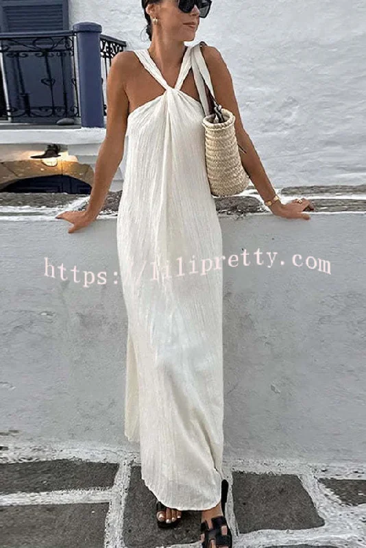 Lilipretty Sea angel Linen Blend Textured Fabric Halter Vacation Maxi Dress Stylish Boho Chic Maxi Dress Lilipretty Sea angel Linen Blend Textured Fabric Halter Vacation Maxi Dress Stylish Boho Chic Maxi Dress