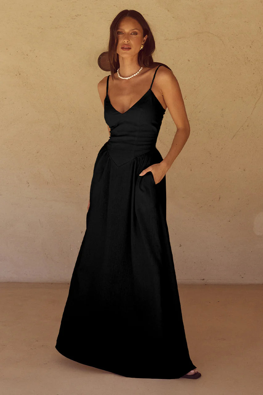 Seven Wonders Zephy Maxi Dress in Black Comfortable Flowy Maxi Dress