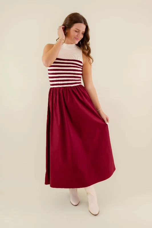 She's A Classic Maxi Dress-Wine Elegant Maxi Dress with Ruffles