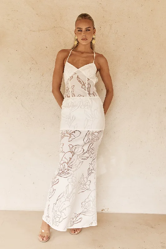 SIVAN MAXI DRESS - WHITE Stylish Long Sleeve Maxi Dress