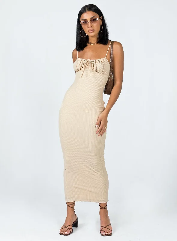 Slow Dancing Maxi Dress Beige Classic Tulle Maxi Dress