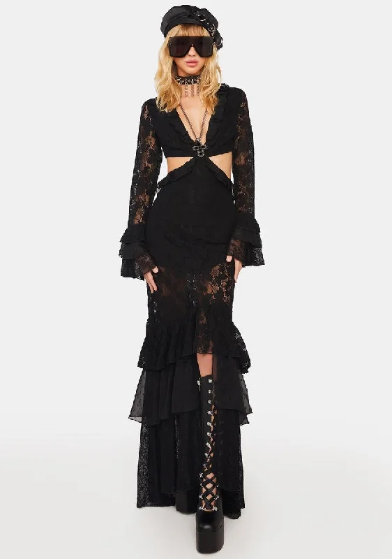 The Rumors Lace Maxi Dress Elegant Velvet Maxi Dress