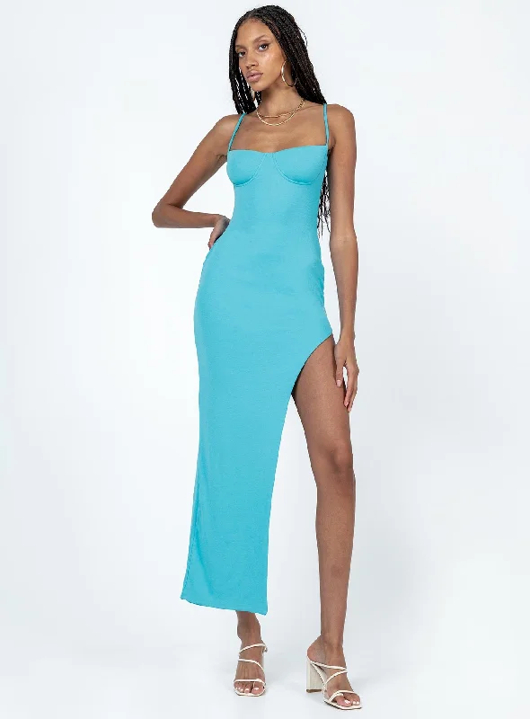 Tiana Maxi Dress Blue Stylish Boho Chic Maxi Dress