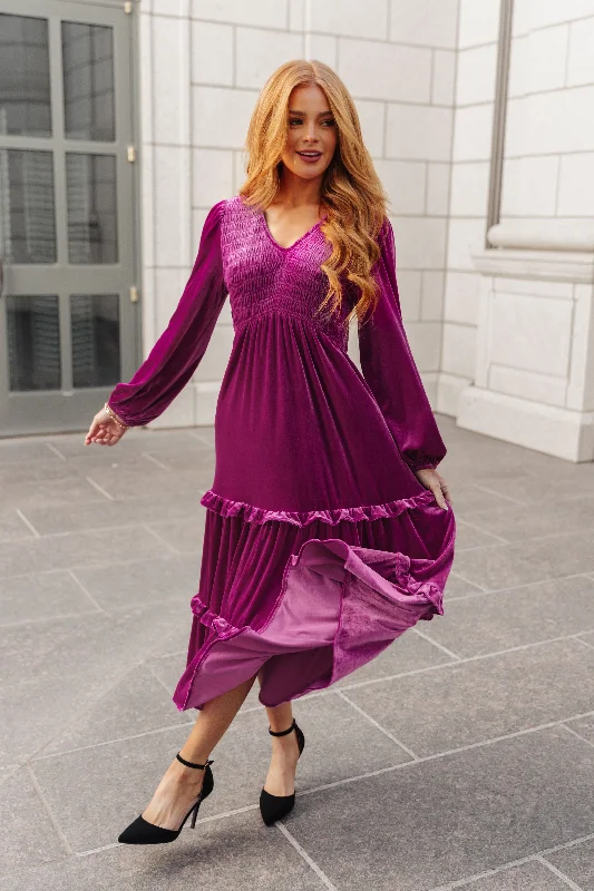 Velvet Flamenco Maxi Dress Cozy Spaghetti Strap Maxi Dress